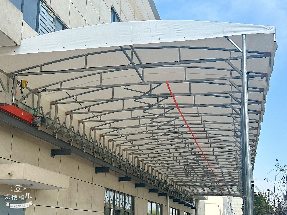 推拉棚 廠房過道連廊（láng）大跨度懸空電動（dòng）伸縮雨棚 一件開合可定製 防違建